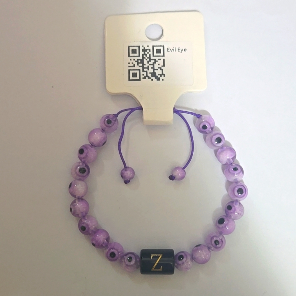 Evil Eye Gem Stone Bracelet Letter Z